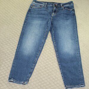 Talbots Womens Everyday Relaxed Jeans 8 Blue High Rise Medium Wash Stretch Denim